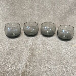 Grey smoke round whiskey glasses roly-poly set of 4
